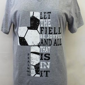Soccer Cross V-Neck Tee